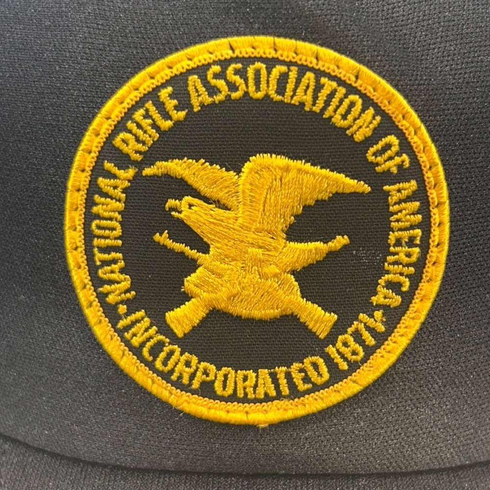NRA Seal Logo Mens Black NRA Trucker Hat Scrambled Eggs Vintage USA OSFA - Picture 3 of 14